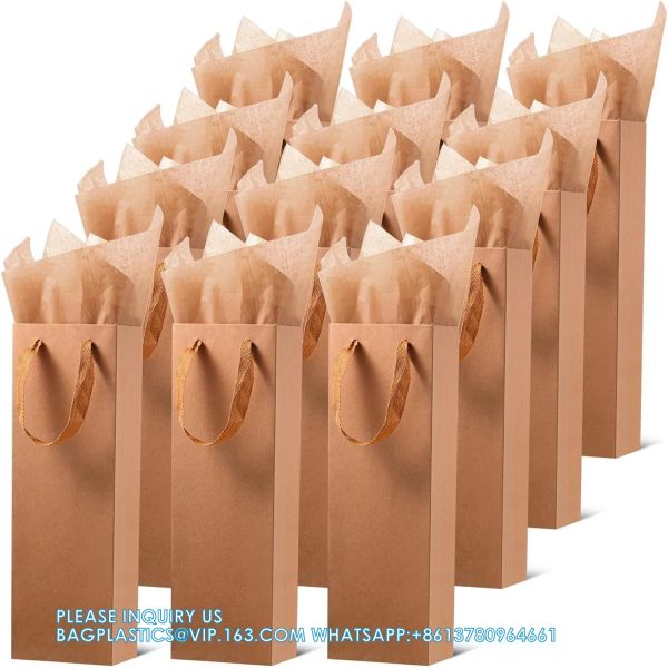 Wine Gift Bags - Wine Gift Bag With Scratch Paper Panel For Personalized Messages - Wine Bags For Wine Bottles Gifts