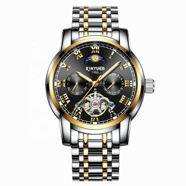 Luxury Mechanical Wrist Watch Tourbillon  Automatic Movement Mens Skeleton Moon Phase Automatic Mechanical Watch