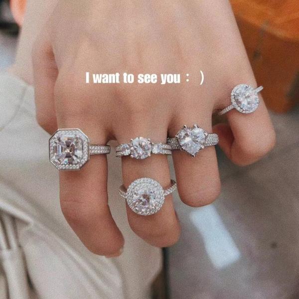 Women S925 Sterling Silver Rings Black CZ Cubic Zirconia Square Cut Jewelry