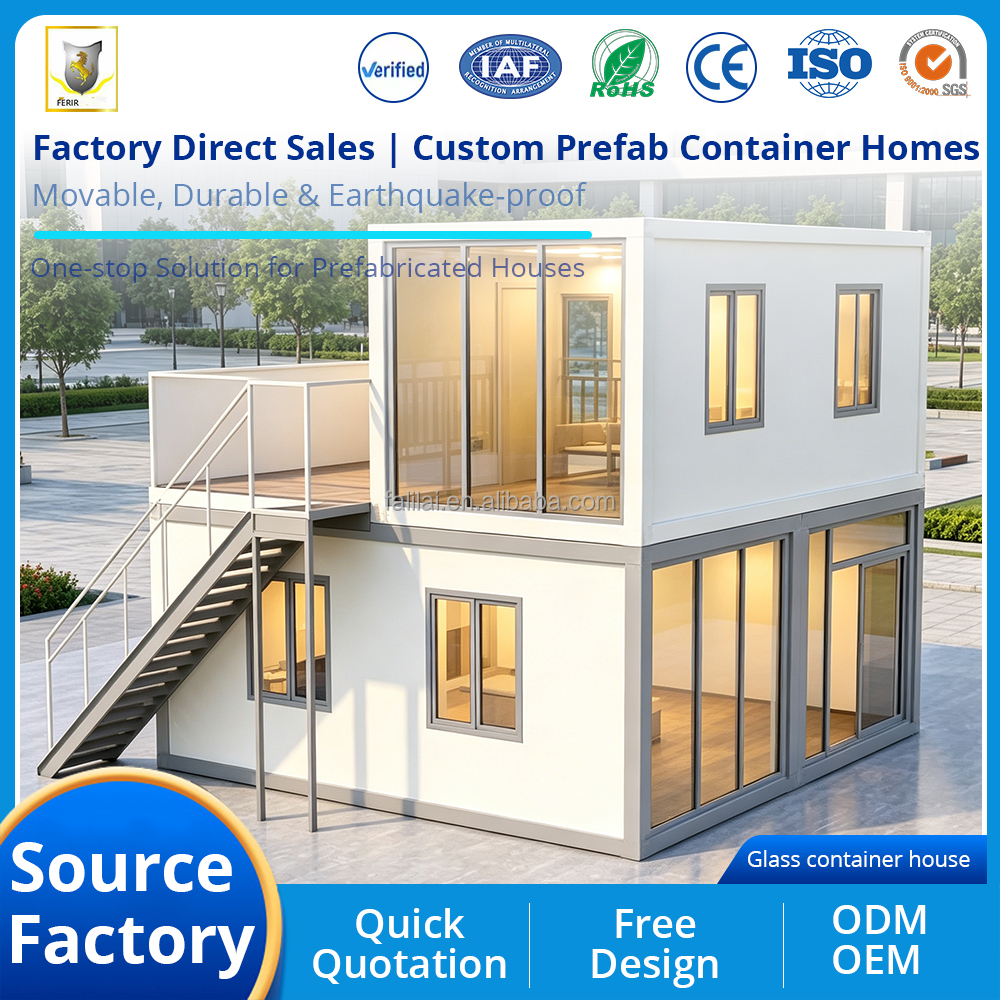 20ft 30ft Two Layer Knock Flat Pack Container Building Detachable Reusable Sandwich Panel Modular Office Dormitory Hotel House