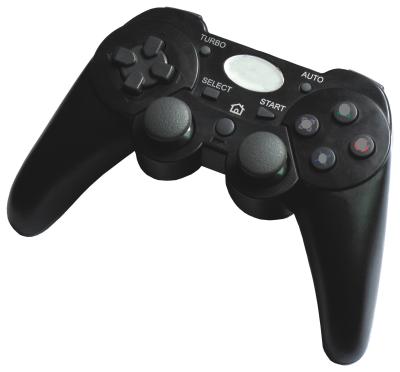 Feedback sem fio da vibração do dobro do controlador do jogo do ABS 2.4G Sixaxis USB para o jogo de Vedio