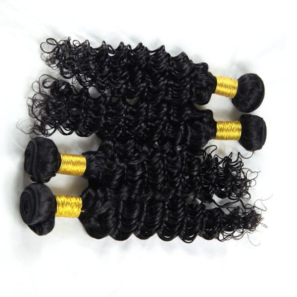 мягко белокурой глубокой длина расширений волос волны 8А естественной подгонянная чернотой