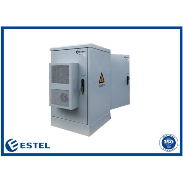 IP55 Two Doors 20U Waterproof Network Cabinet 500W Air Conditioner