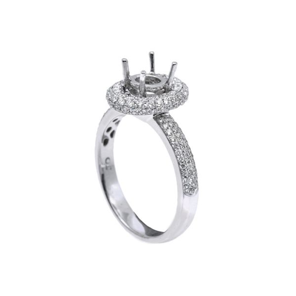 кольцо ювелирных изделий держателя белого золота 18k Semi с диамантами 0.45ct 1-1.1mm естественными