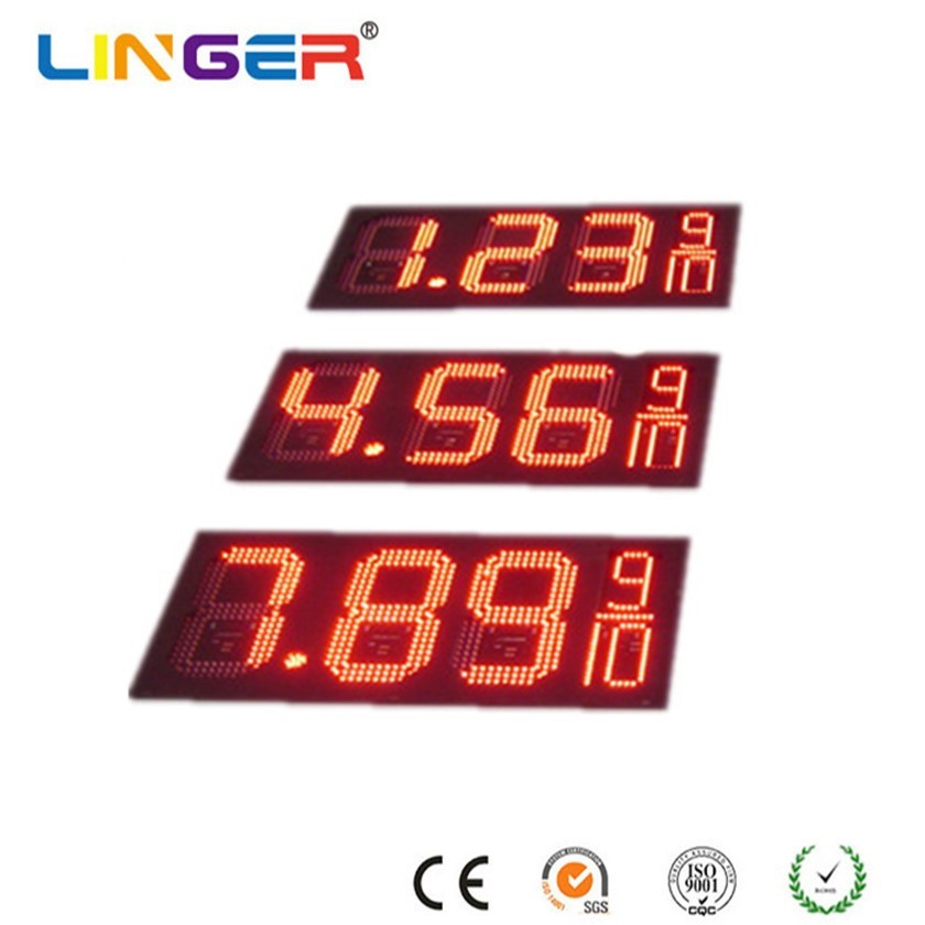 Waterproof LED Gas Price Displays Plug Play Gas Station Price Signs Red