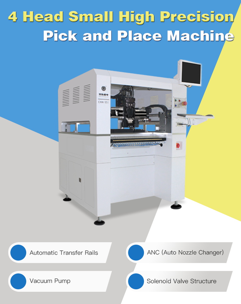 Универсальная ПКБ SMD Pick And Place Machine полностью автоматическая с базой CHM-551