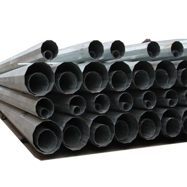 12m Hot Dip Galvanized Steel Power Pole with 450MPa Yield Stress and Dodecagonal Shape for Electric Power Transmission