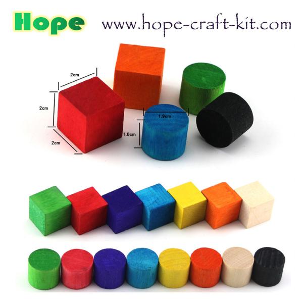 Natural color multi-colored wooden suare cubes blocks for children DIY craft work creative hobbies KIDS STEM INNOVATION