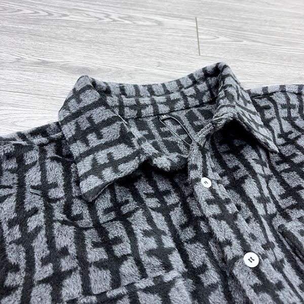 Chaqueta de trabajo de invierno de lana casual personalizada, camisa polo, camisas de franela de manga larga de gran tamaño para hombre