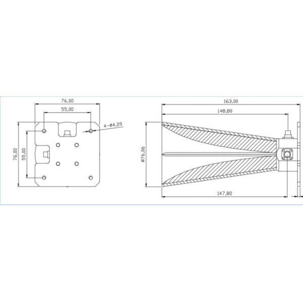 Радиочастотная микроволна 8-23 ГГц Горизонтальная и вертикальная антенна с двойной линейной поляризацией