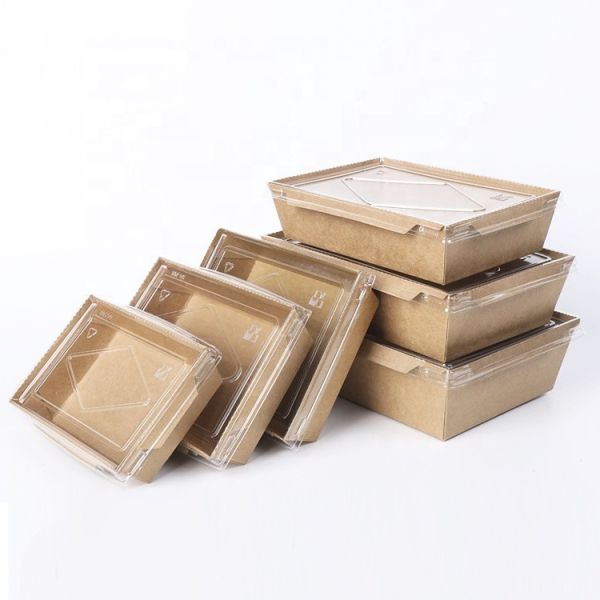Устранимая Biodegradable коробка для завтрака прямоугольное 500ml Kraft пищевого контейнера - 2100ml