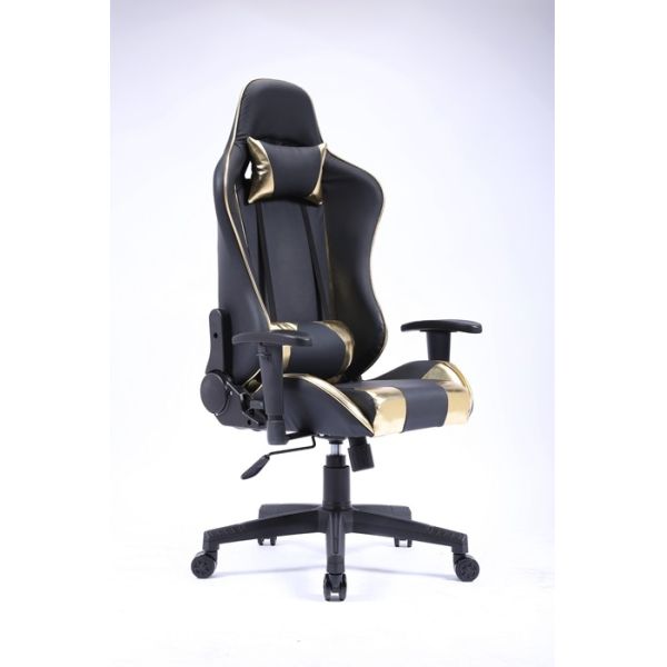 Executive Swivel Tilt Black And Gold Executive Chair Massage 0.169CBM 84 X 65 X 31MM Lumbar Support