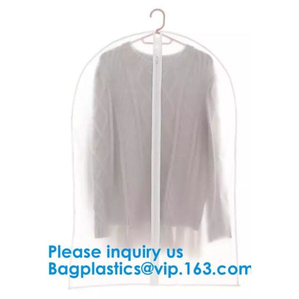 Vinyl Garment Suit Bag With Pocket,Printed Zipper Garment Clothing Fodable Bag,Side Zipper Clothes Cover Travel Storage