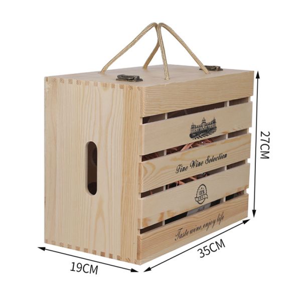 2-6 Bottles Solid Wood Wine Box for Gift Custom Order Accepted Immediately