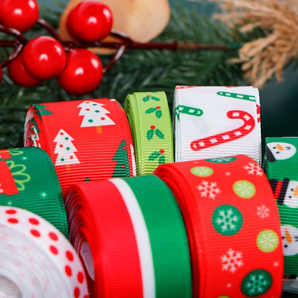 School Occasion MSD Christmas Printed Ribbon Heat Transfer Polyester Ribbon for Holiday Decoration