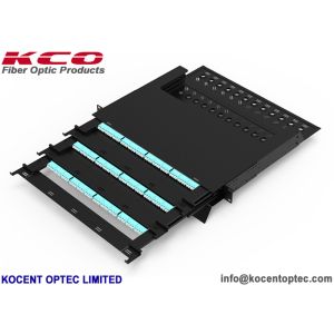 Slide Type 1U 144fibers MPO Patch Panel Rack Mount Terminal Box 19'' MTP Patch Panel