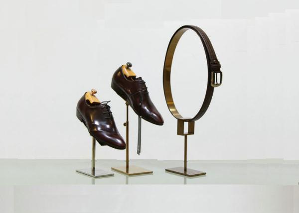 Stainless Steel Store Display Props For Bags / Tie / Shoes / Belt Customized Size