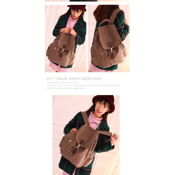 Female thick washed canvas backpack large-capacity leisure travel bag man bag tide