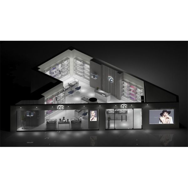 polvo de Vitrine de la joyería de la sala de exposición de los muebles de la joyería del ODM del diseño 3D cubierto
