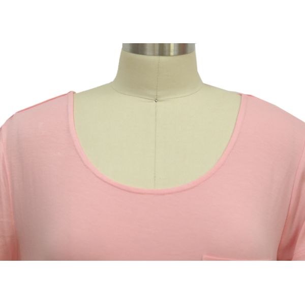 Fancy Ladies Summer Pyjamas , Women'S Cotton Knit Pajama Sets With Chest Pocket