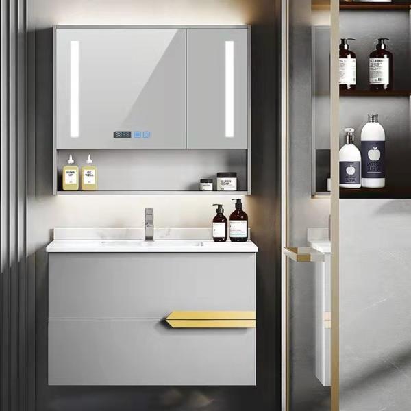 24 Inch Wall Mounted Vanity Unit Floating With Sink Natural Wood