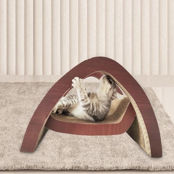 Durable Recyclable Cardboard Cat Scratcher Bridge Cat Scratching Board China Factory Premium Cat Toy Creative Bridge Shape