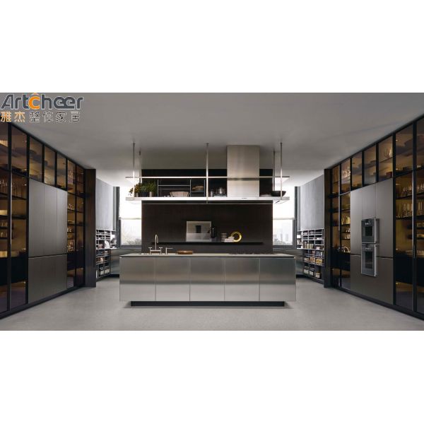 Stainless Steel Modular Kitchen Cabinets with Cheap Price and Modern Design