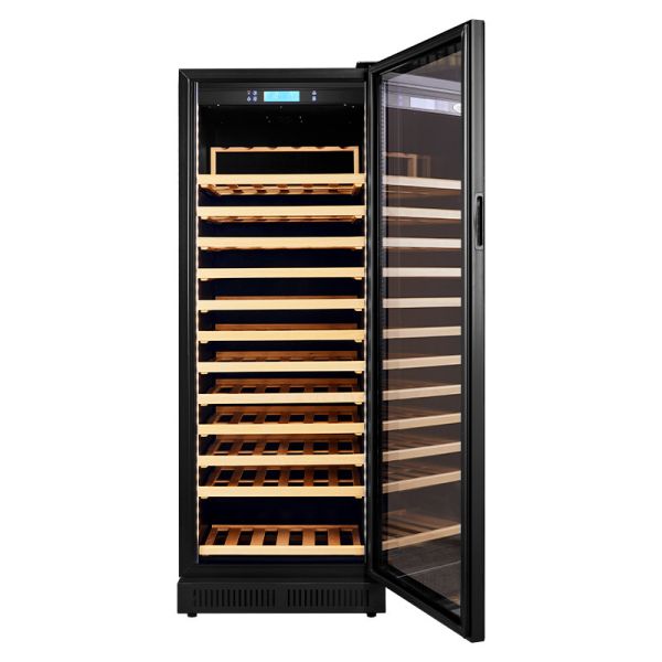 Single Zone Kitchen Wine Cooler with Digital Display, LED Lighting and Solid Wood Construction