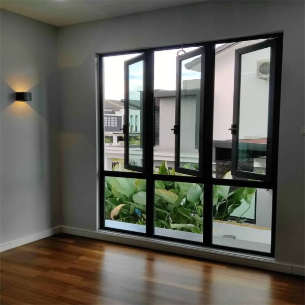 Fenêtres en alliage d'aluminium résistant au vent et à haute efficacité énergétique