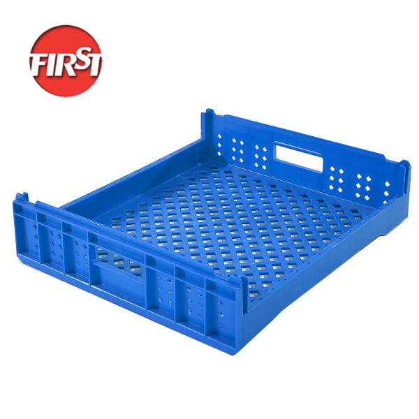 Impressão de seda PRIMEIRO tabuleiro de pão de plástico empilhável 550*480*130mm para frutas