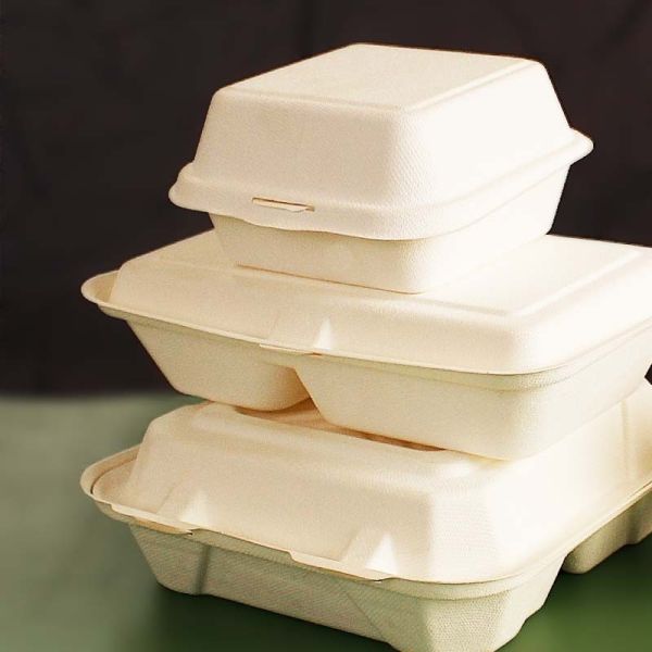 Customized Sugarcane Bagasse Pulp Clamshell for Your Business Needs