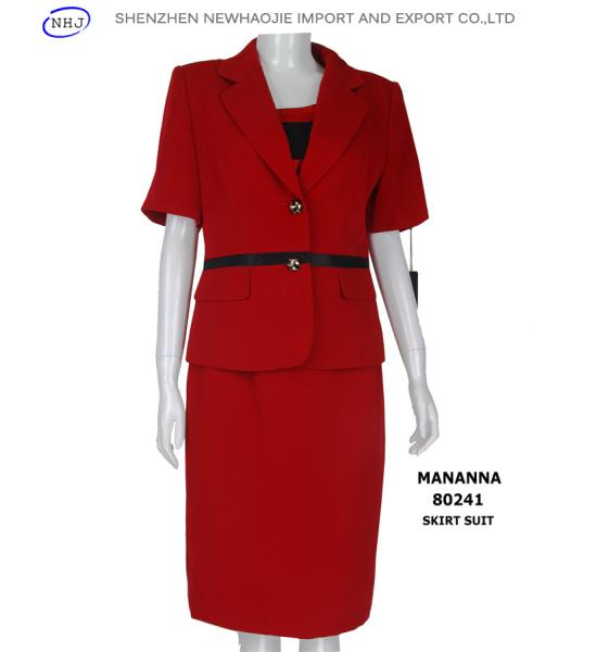 Wholesale Suits Short-Sleeve 3 Piece Suit Red Dress Suits