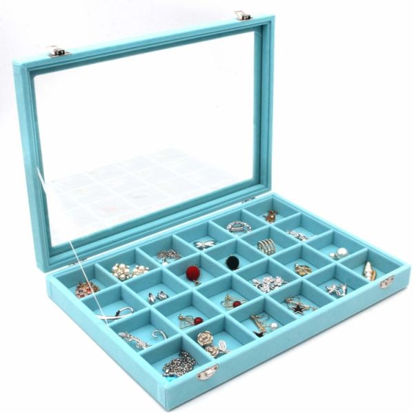 Custom Logo 4 In 1 Stackable Jewelry Tray With Lid For Necklaces Rings Earrings
