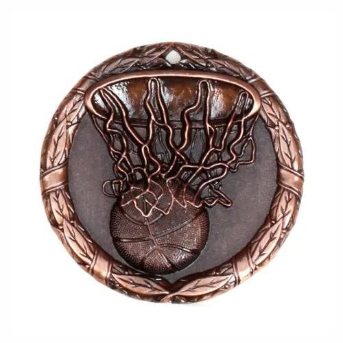 Antique Embossing Metal Stock Medals Round Shape 3D Embossing