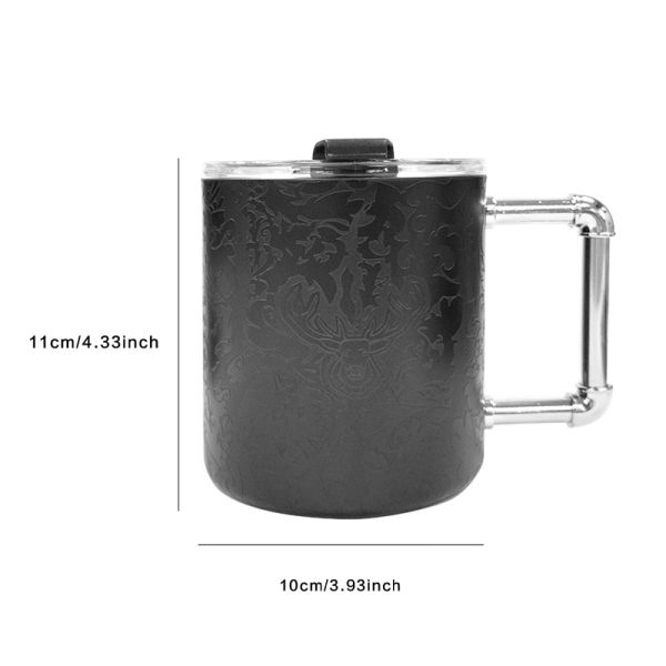 Черная краска из нержавеющей стали кофе кружка термос с ручкой