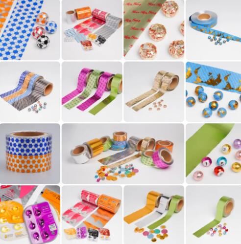 Customized Golden And Colored Printed Aluminum Foil For Candy Package Or Chocolate Package In Sheet/on Roll
