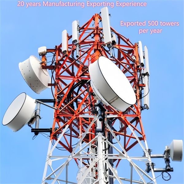 80M 4 Legged Angular Steel Lattice Self Supporting 5G 4G Wifi Microwave Telecom Cellular Antenna Tower