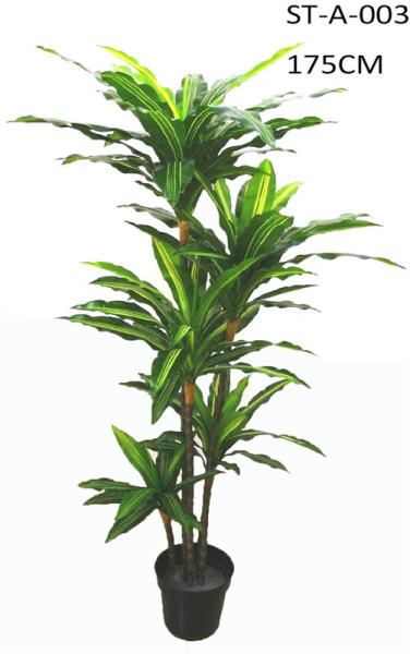 SGS / ISO Artificial Dragon Tree 135CM 175CM Artificial Dracaena Tree Heads