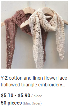 Y-F Hand Crochet Baby Girls Lotus Ruffle Lace Doll Neck Fake Collar for Girls