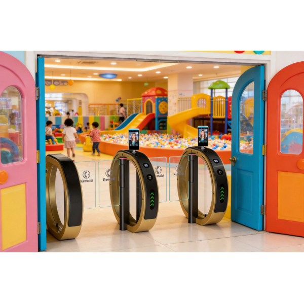 304 Stainless Steel Smart Speed Gate with QR Code Recognition and Anti-tailgating for Children's Playground Ticketing & Access Control
