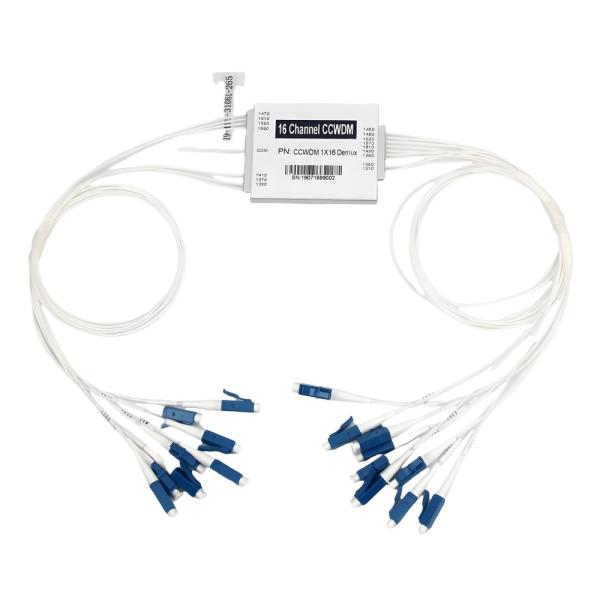 Précision et stabilité des longueurs d'onde élevées 16CH Multiplexeur CWDM CCWDM compact pour les applications transparentes de protocole et de taux