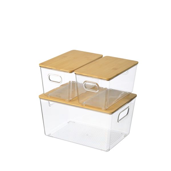 Любимец бактерии 11in x 6in анти- освобождает пластиковый бункер с естественными бамбуковыми крышками