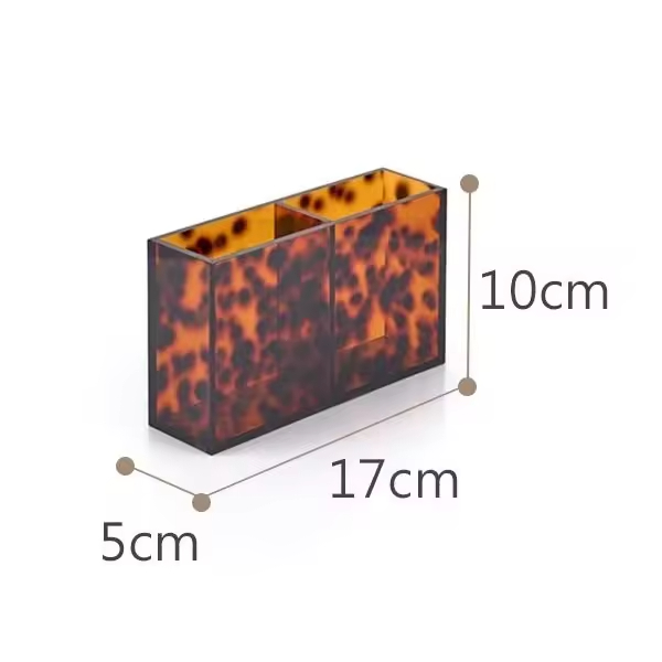 Factory Innovation Leopard-print Acrylic Box-shaped Customizable Makeup Organizer Desktop Storage Box