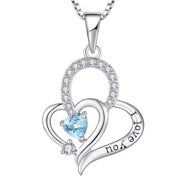 Настоящее Серебро Я Люблю Тебя Сердце Подвеска Ожерелье Многоцветное Сердце Кубическая Циркония Роскошное Серебро 925 Сердце Ожерелье Ювелирные изделия