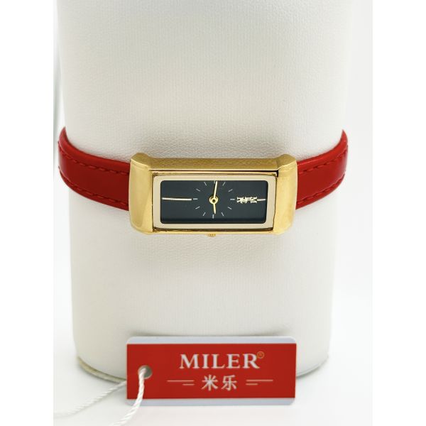 Красный кожаный ремень Леди кварцевые часы Мода кварцевые кожаные ремни наручные часы