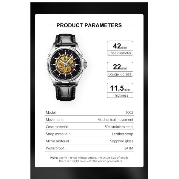 Butterfly Buckle Skeleton Mechanical Watch