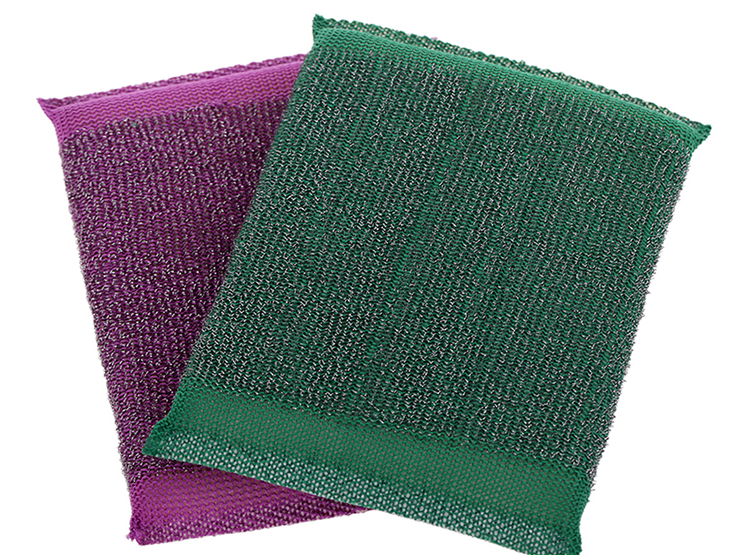 Strong Decontamination Non Abrasive Scouring Pad , SS Wire Dish Wash Scrubber