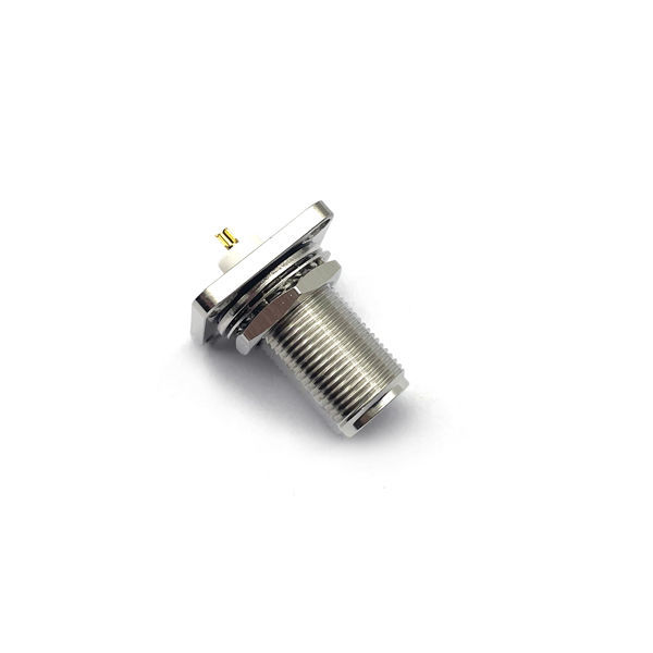 N Type Female Flange RF Coaxial Connector with IP65 Rating Phosphor Bronze Contact for 0~3GHz Frequency