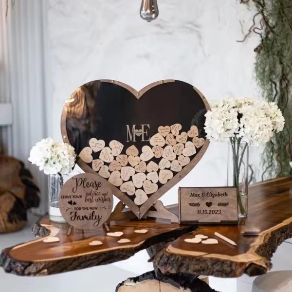 Wooden Wedding guest book Wedding decoration layout message board