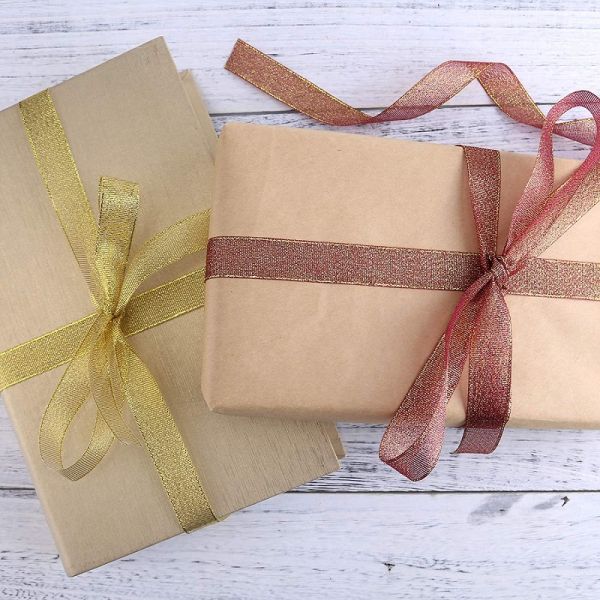 Customized Support 63mm Wide Christmas Metallic Glitter Ribbon for Xmas Decorations